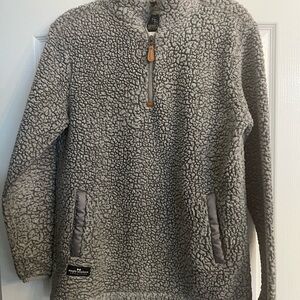 Simply Southern Men's Zip Up Gray Sherpa Sweater